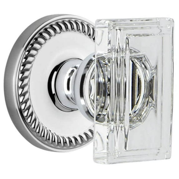 Grandeur Newccr_Dd_Na_Cs Carre Crystal Solid Brass Non-Turning Two-Sided Dummy Door Knob