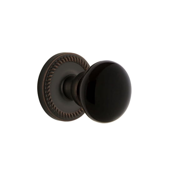 Grandeur Newcov_Psg_234 Newport Solid Brass Rose Passage Door Knob Set - Bronze