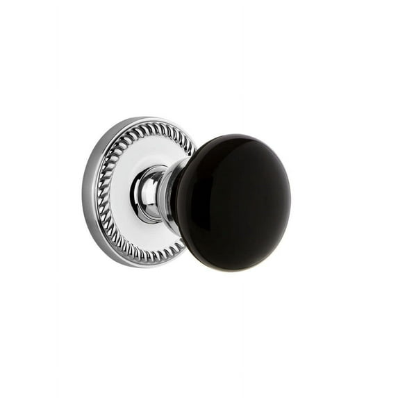 Grandeur Newcov_Psg_238 Newport Solid Brass Rose Passage Door Knob Set - Chrome