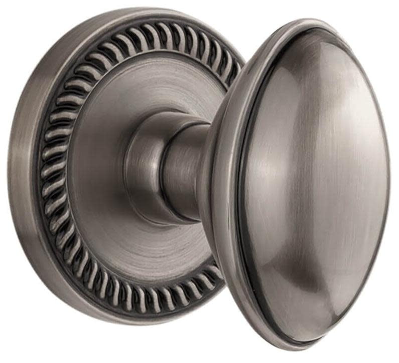 Grandeur 899125 Eden Prairie Solid Brass Non-Turning Two-Sided Dummy Door Knob Set - Grey