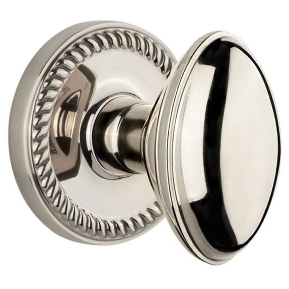 Grandeur 814671 Newport Solid Brass Rose Privacy Door Knob Set - Nickel