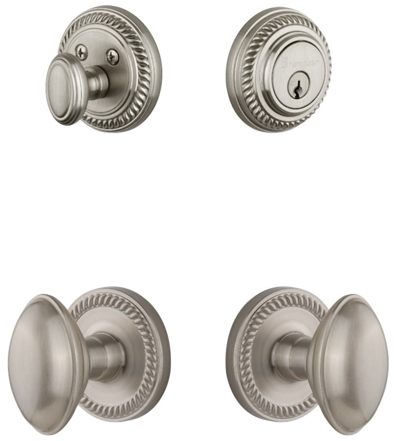Grandeur 818436 Newport Solid Brass Single Cylinder Keyed Entry Knobset And Deadbolt Combo