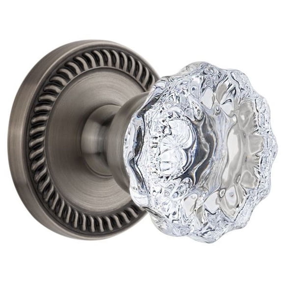 Grandeur 814683 Newport Solid Brass Rose Privacy Door Knob Set - Grey