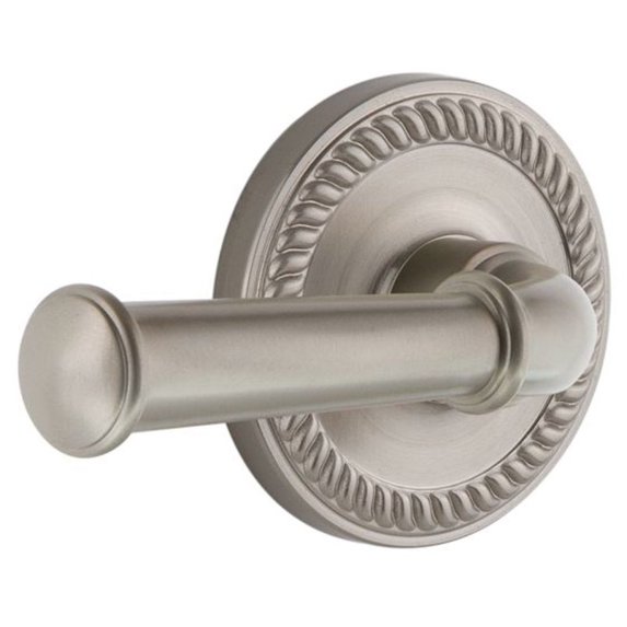 Grandeur Newgeo_Prv_234 Newport Solid Brass Rose Right Handed Privacy Door Lever Set -