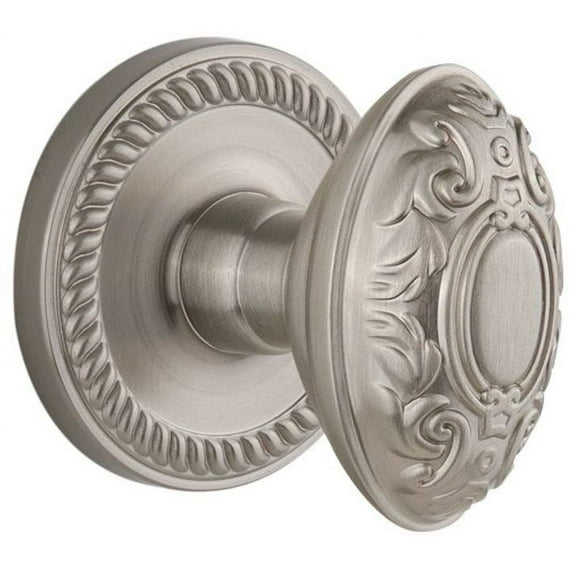 Grandeur Newgvc_Dd_Na Newport Solid Brass Rose Dummy Door Knob Set - Nickel