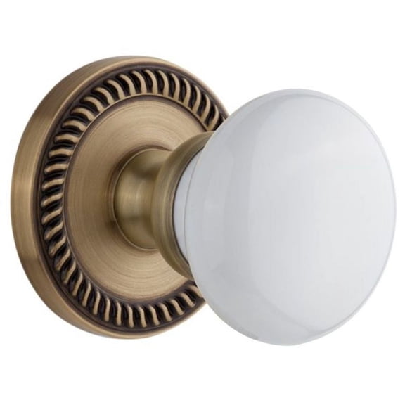 Grandeur Newhyd_Sd_Na Newport Solid Brass Rose Single Dummy Door Knob - Brass
