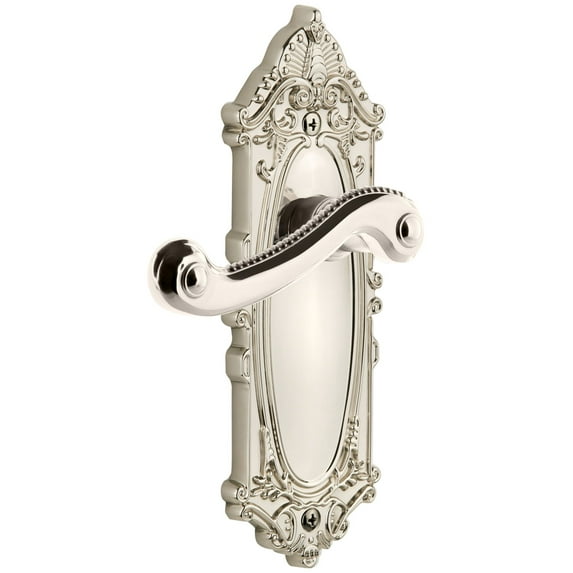 Grandeur Gvcnew_Prv_238 Grande Victorian Solid Brass Rose Right Handed Privacy Door Lever