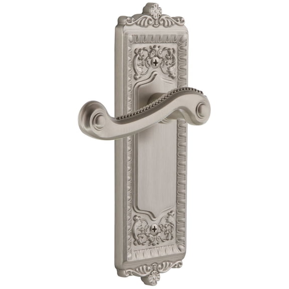 Grandeur Winnew_Sd_Na_Rh Windsor Solid Brass Rose Right Handed Single Dummy Door Lever -