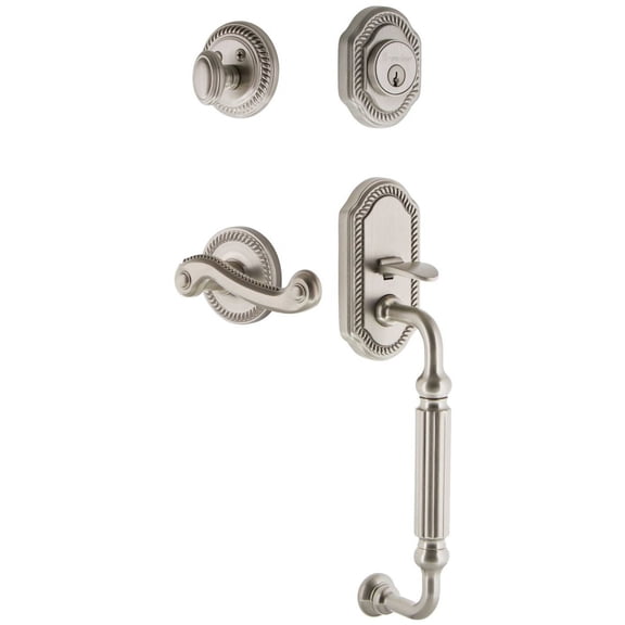 Grandeur Newnew_Eset_234_Fg_Lh Newport Solid Brass Rose Left Handed Keyed Entry Single