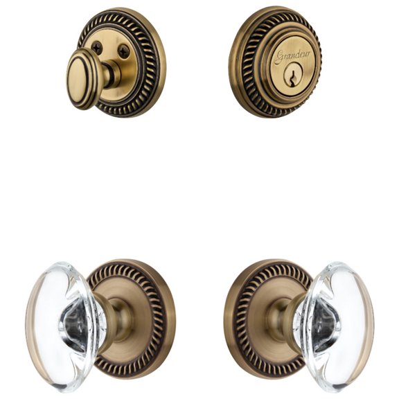 Grandeur Newpro_Sp_Eset_234 Newport Solid Brass Single Cylinder Keyed Entry Knobset And