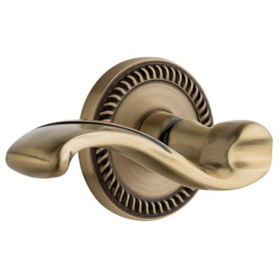 Grandeur Newprt_Psg_234_Lh Newport Solid Brass Rose Left Handed Passage Door Lever Set -