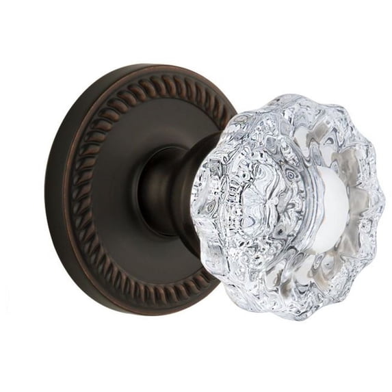 Grandeur Versailles Crystal Door Knob with Newport Plate