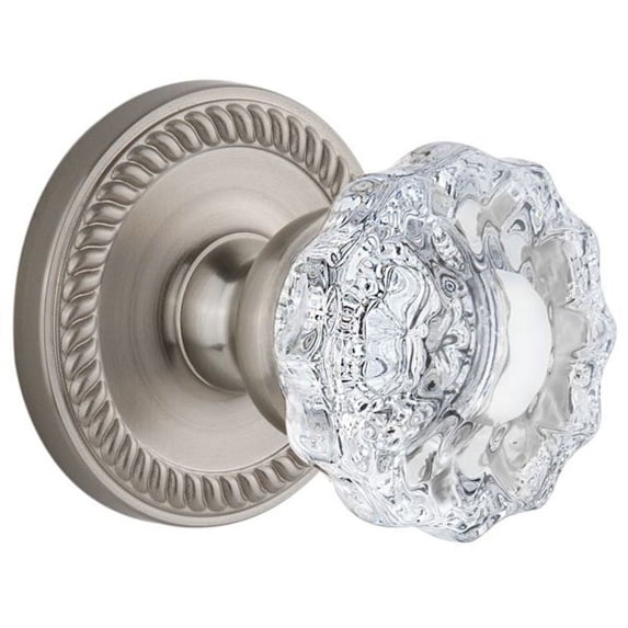 Grandeur Versailles Crystal Door Knob with Newport Plate