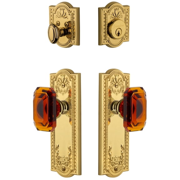 Grandeur 828629 Parthenon Solid Brass Single Cylinder Keyed Entry Knobset And Deadbolt