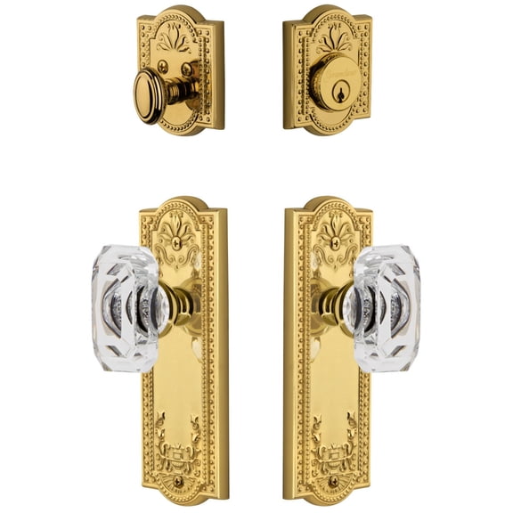 Grandeur 828970 Parthenon Solid Brass Single Cylinder Keyed Entry Knobset And Deadbolt