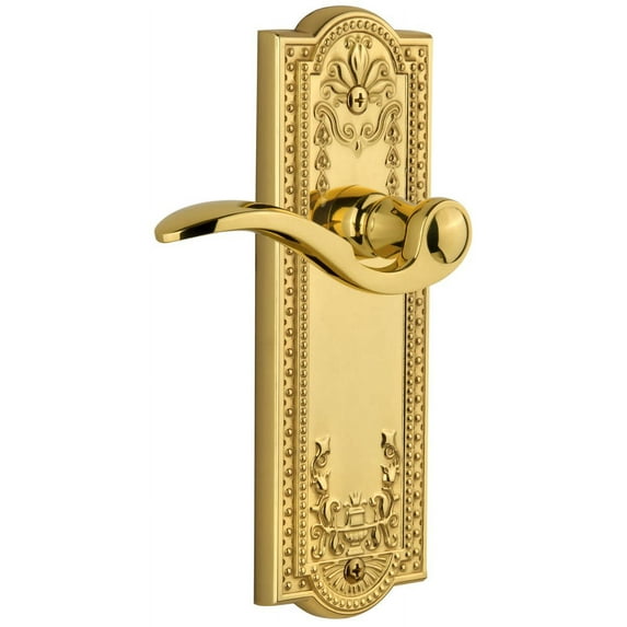 Grandeur Parbel_Prv_234 Parthenon Solid Brass Rose Right Handed Privacy Door Lever Set -