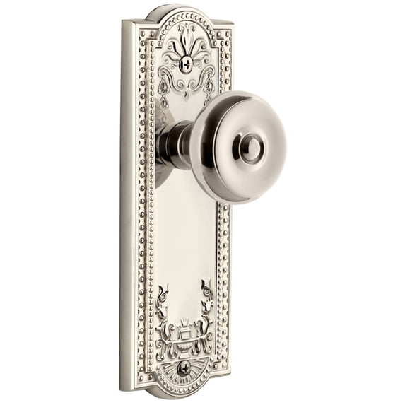 Grandeur 807585 Parthenon Solid Brass Rose Privacy Door Knob Set - Nickel