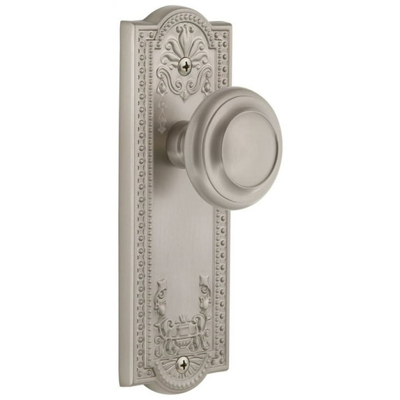 Grandeur Parcir_Psg_234 Parthenon Solid Brass Rose Passage Door Knob Set - Nickel