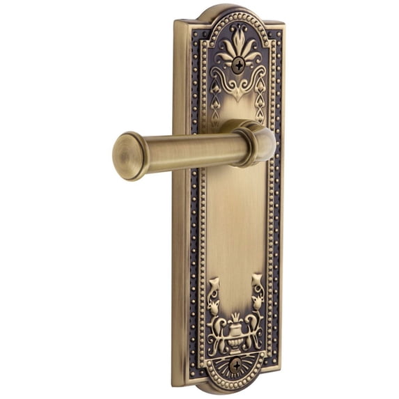Grandeur 807625 Parthenon Solid Brass Rose Right Handed Passage Door Lever Set - Brass