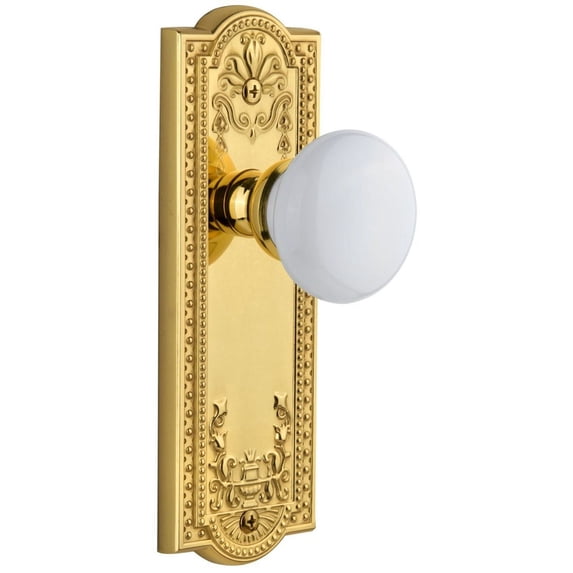 Grandeur Hyde Park Door Knob with Parthenon Plate