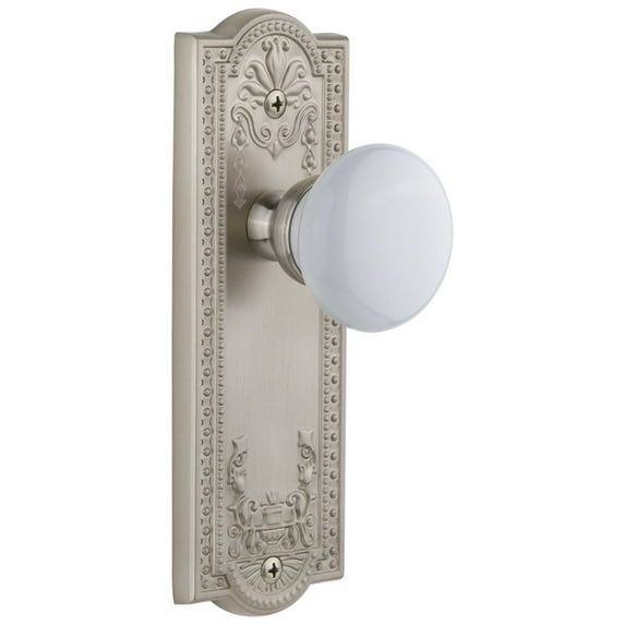 Grandeur Parhyd_Prv_234 Parthenon Solid Brass Rose Privacy Door Knob Set - Nickel