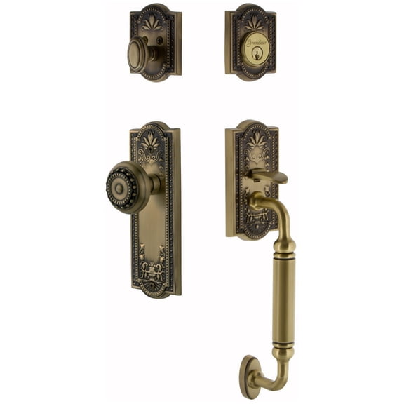 Grandeur 819647 Parthenon Solid Brass Sectional Single Cylinder Keyed Entry Handleset -