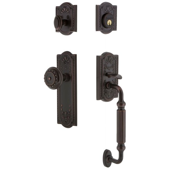 Grandeur 825185 Parthenon Solid Brass Sectional Single Cylinder Keyed Entry Handleset -