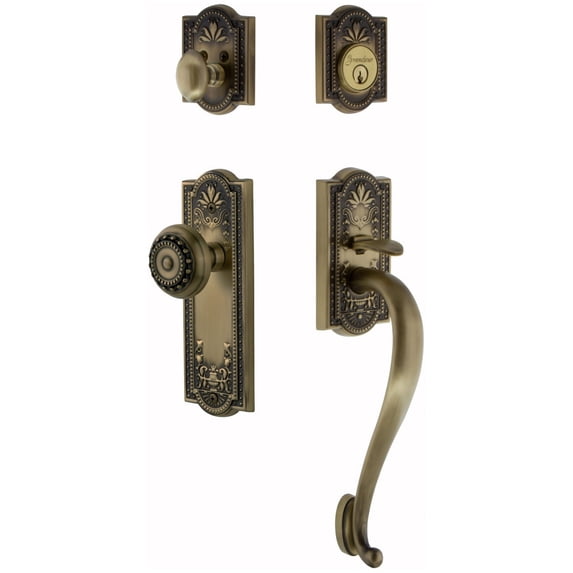 Grandeur 805971 Parthenon Solid Brass Sectional Single Cylinder Keyed Entry Handleset -