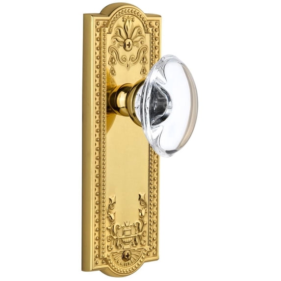 Grandeur 814850 Parthenon Solid Brass Rose Privacy Door Knob Set - Brass