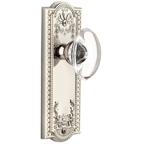 Grandeur Parpro_Prv_234 Parthenon Solid Brass Rose Privacy Door Knob Set - Nickel