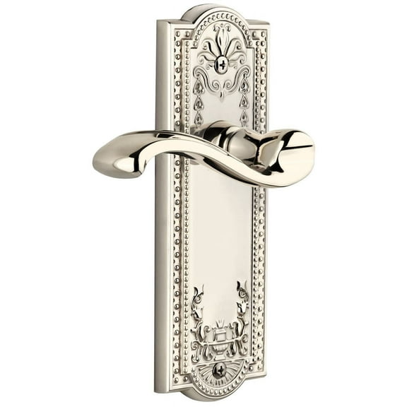 Grandeur Parprt_Sd_Na_Lh Parthenon Solid Brass Rose Left Handed Single Dummy Door Lever -