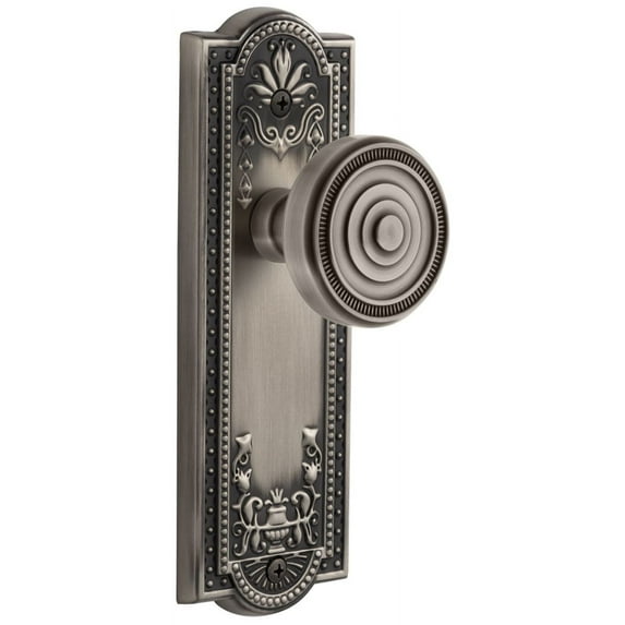 Grandeur 808125 Parthenon Solid Brass Rose Privacy Door Knob Set - Grey