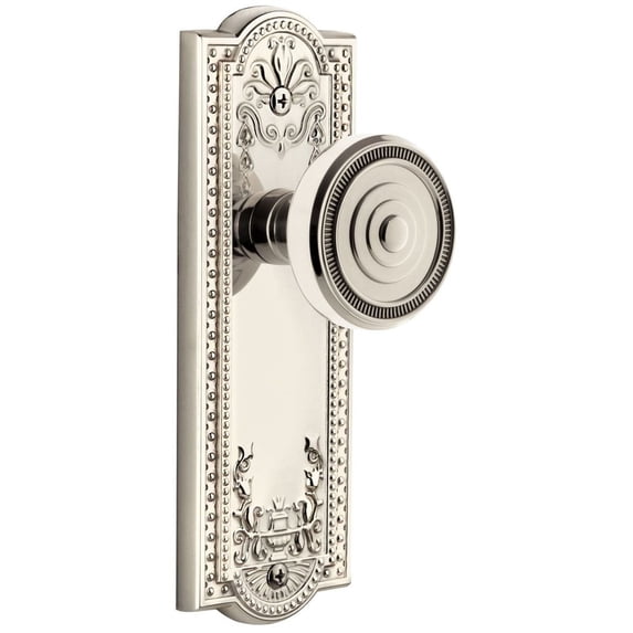 Grandeur Parsol_Prv_238 Parthenon Solid Brass Rose Privacy Door Knob Set - Nickel
