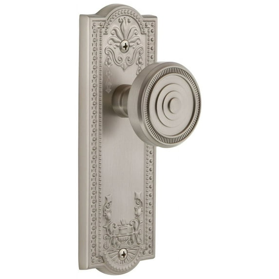 Grandeur Parsol_Prv_238 Parthenon Solid Brass Rose Privacy Door Knob Set - Nickel