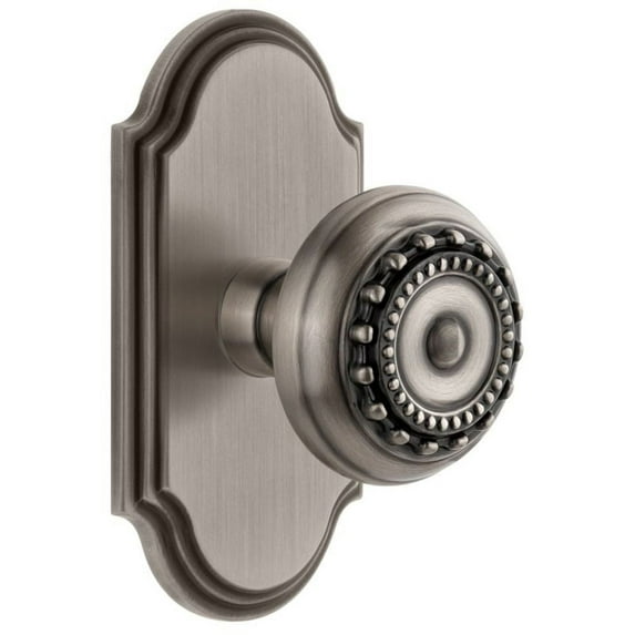 Grandeur Arcpar_Psg_234 Arc Solid Brass Passage Door Knob Set - Grey