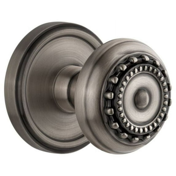 Grandeur Geopar_Prv_234 Georgetown Solid Brass Rose Privacy Knob Set - Grey