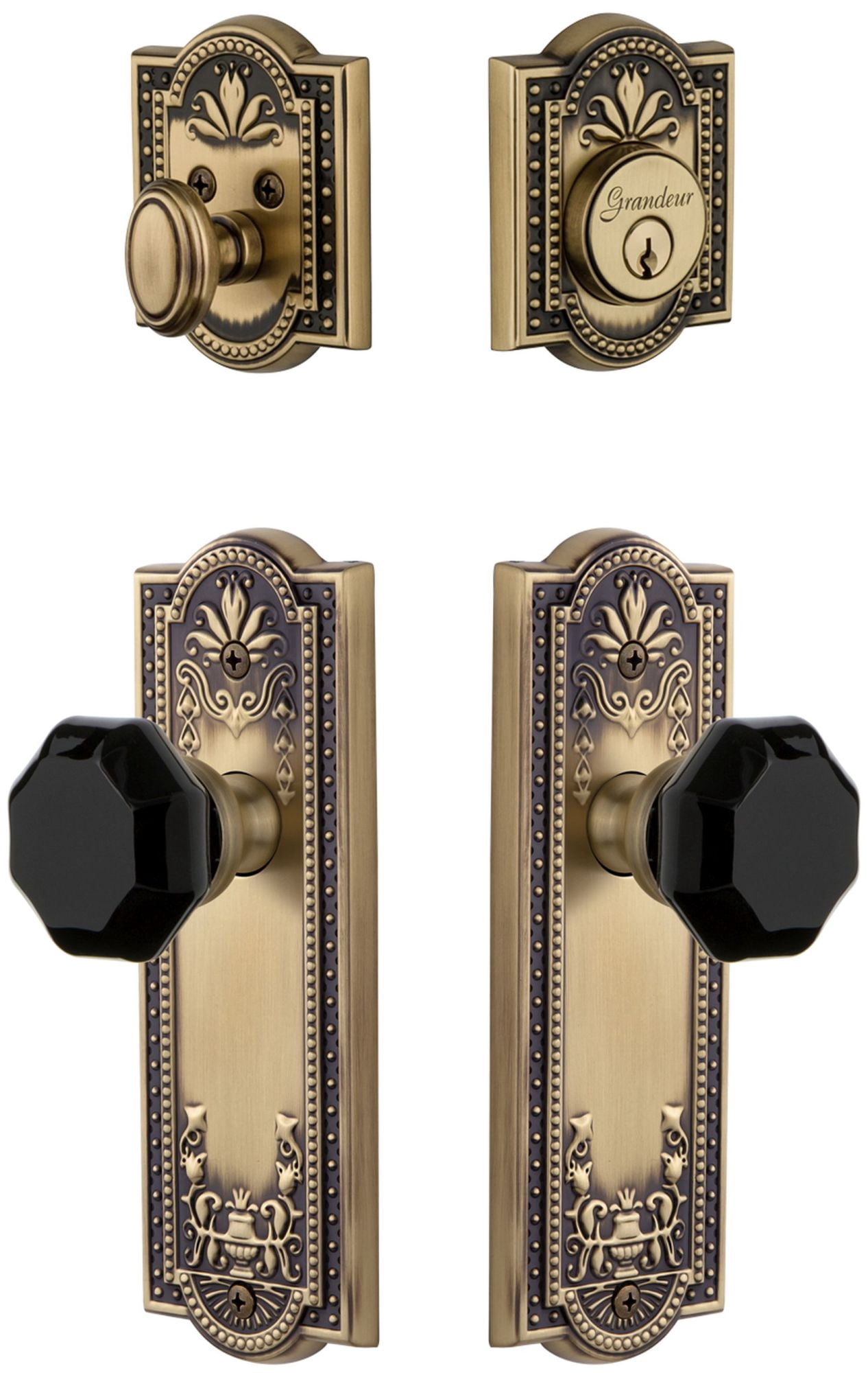 Grandeur 851357 Parthenon Solid Brass Rose Single Cylinder Keyed Entry Deadbolt And