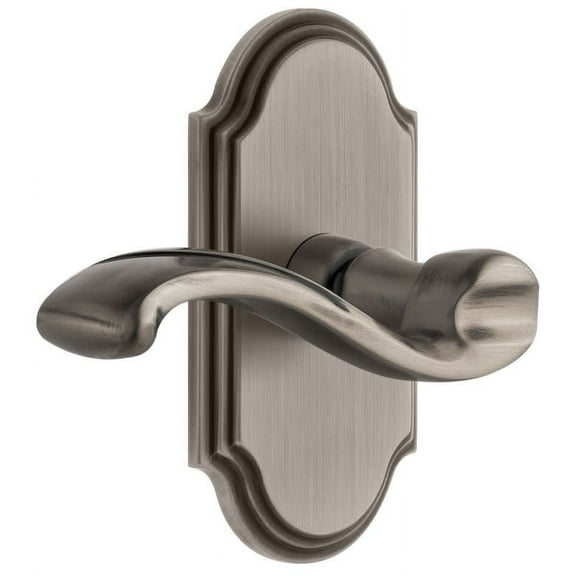 Grandeur Arcprt_Sd_Na_Rh Arc Solid Brass Right Handed Single Dummy Door Lever - Grey
