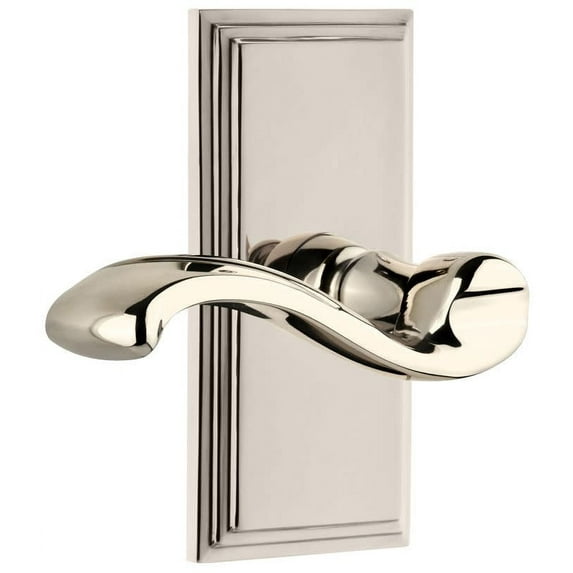 Grandeur Carprt_Psg_234_Rh Carre Solid Brass Rose Right Handed Passage Door Lever Set -