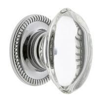 Grandeur Prov-Crys-Knob-Newp Provence 1-3/4" Solid Crystal Vintage Oval Cabinet Knob -