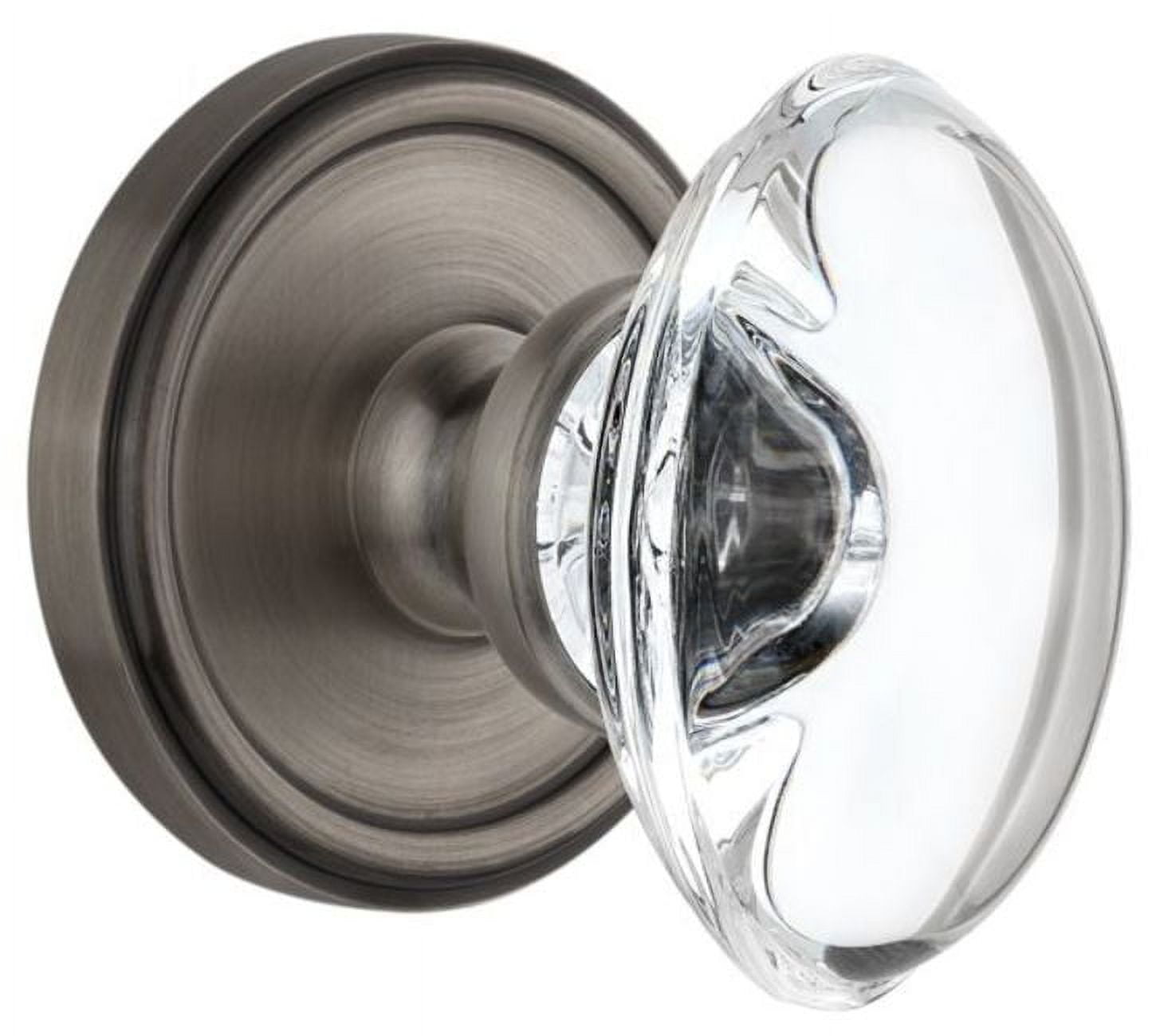 Grandeur 814335 Georgetown Solid Brass Rose Privacy Knob Set - Grey