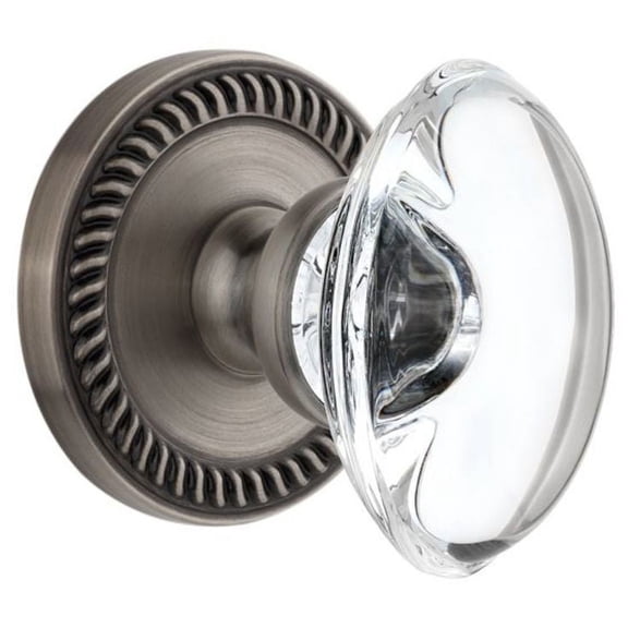 Grandeur 814713 Newport Solid Brass Rose Privacy Door Knob Set - Grey