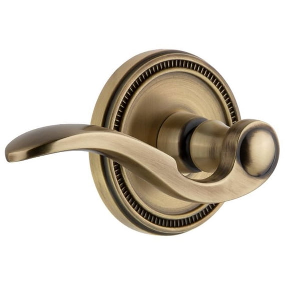 Grandeur 814613 Soleil Solid Brass Left Handed Privacy Door Lever Set - Brass