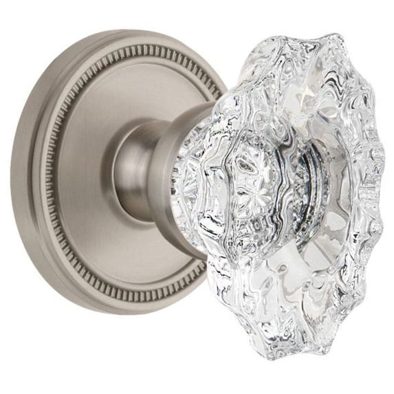 Grandeur 809498 Soleil Solid Brass Rose Single Dummy Door Knob - Nickel