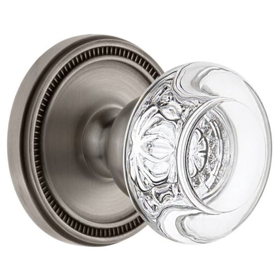 Grandeur 820611 Soleil Solid Brass Rose Privacy Door Knob Set - Grey