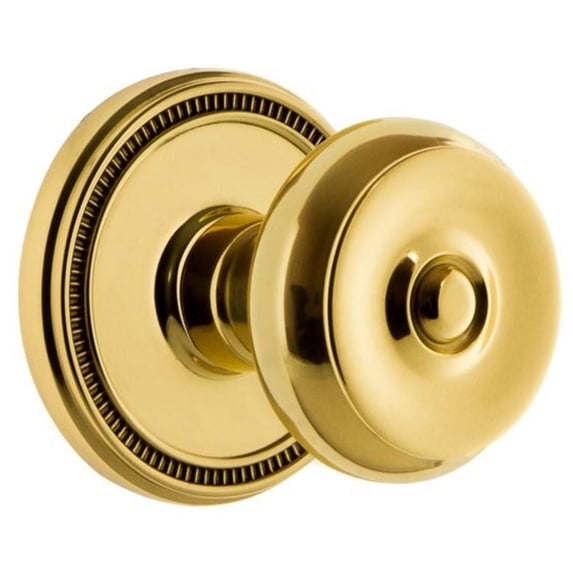 Grandeur 809198 Soleil Solid Brass Passage Door Knob Set - Brass