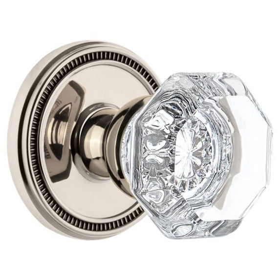 Grandeur 820663 Soleil Solid Brass Rose Privacy Door Knob Set - Nickel