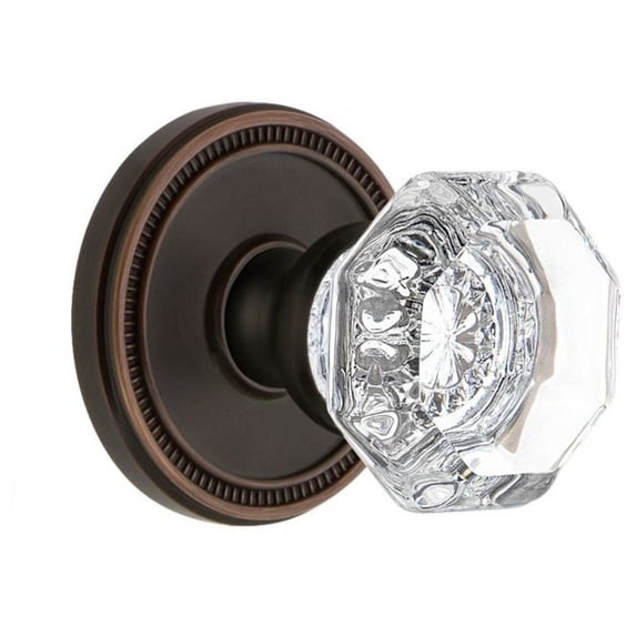 Grandeur 809133 Soleil Solid Brass Rose Passage Door Knob Set - Bronze
