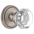 thumbnail image 1 of Grandeur 809132 Soleil Solid Brass Rose Passage Door Knob Set - Nickel, 1 of 6