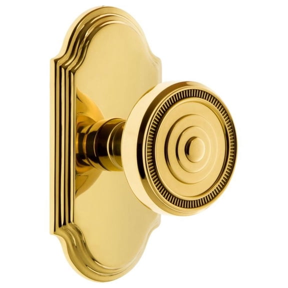 Grandeur Arcsol_Dd_Na Arc Solid Brass Dummy Door Knob Set - Brass